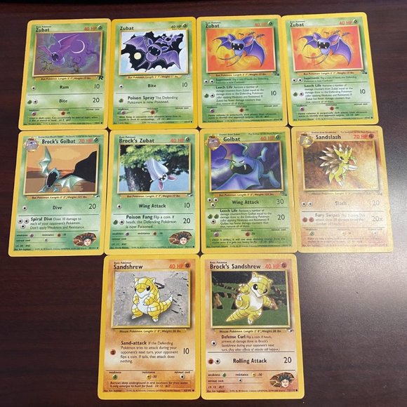 Pokemon Cards Zubat Golbat Sandslash Sandshrew - Picture 1 of 12